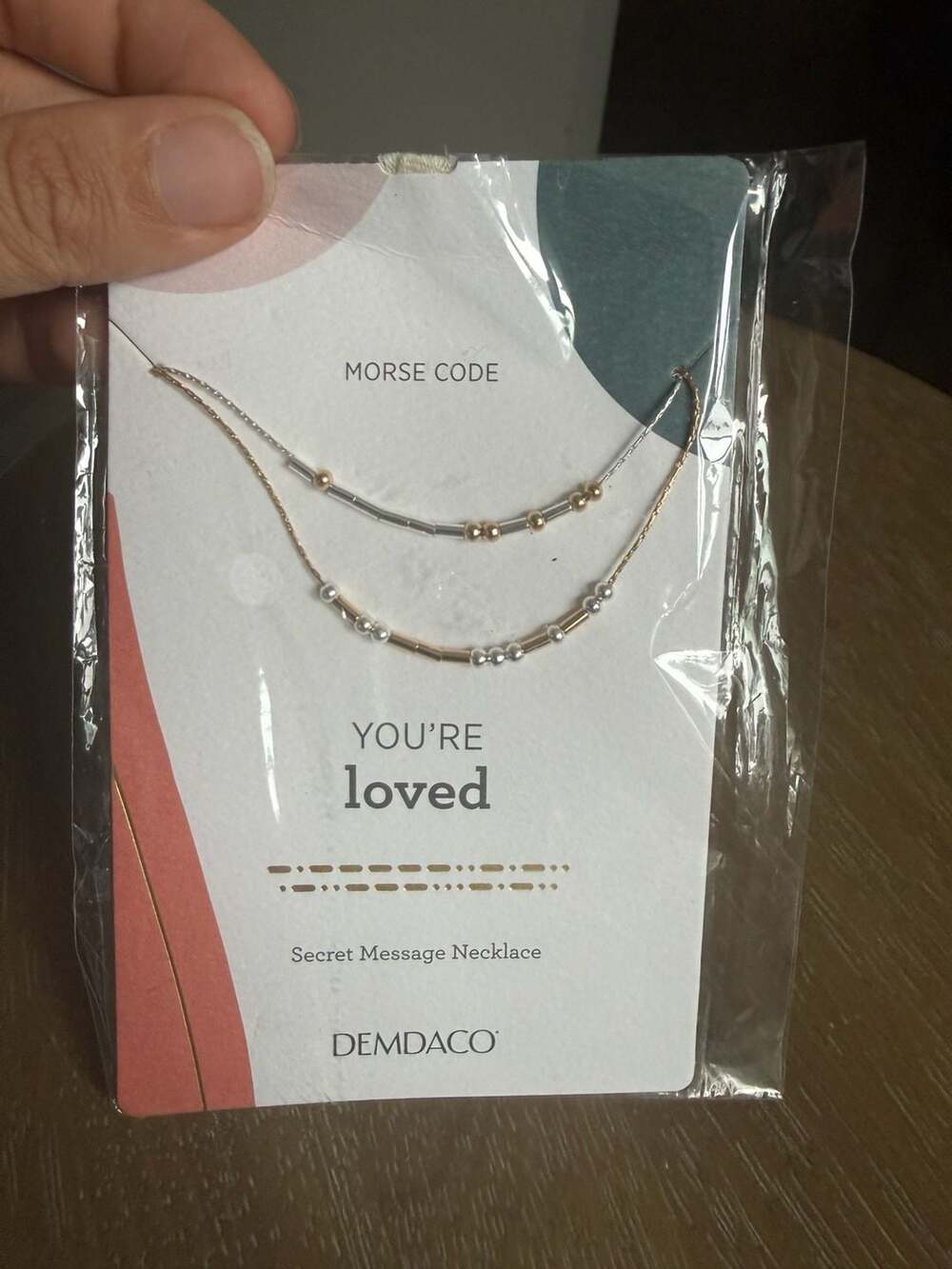 Demdaco You're Loved Morse Code Secret Message Necklace